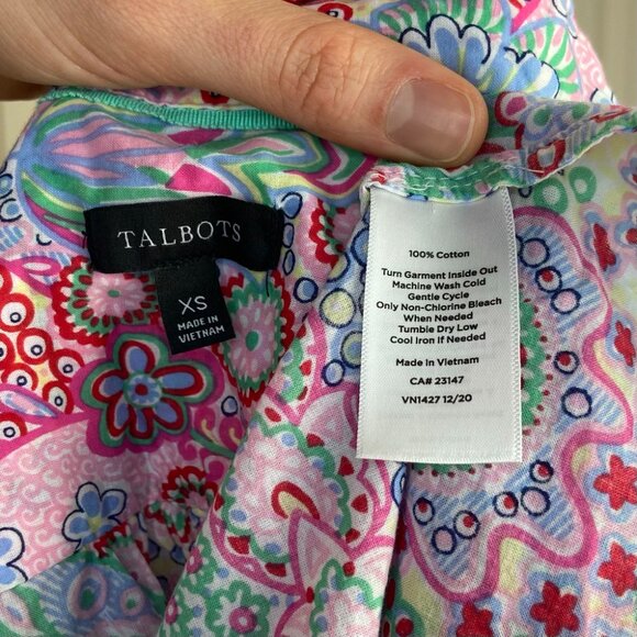 Talbots dreamy paisley poplin shirt - Picture 6 of 8